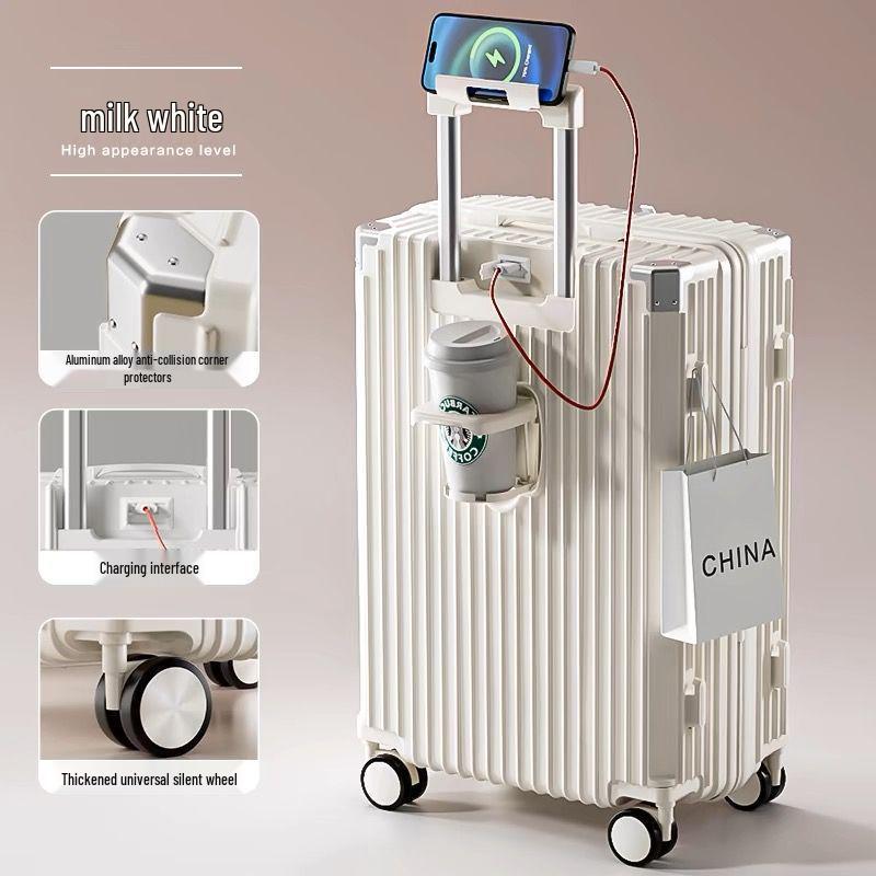 Large Capacity Multifunctional Trolley Suitcase with Universal Wheels, Sturdy and Durable, for Students and Travelers
