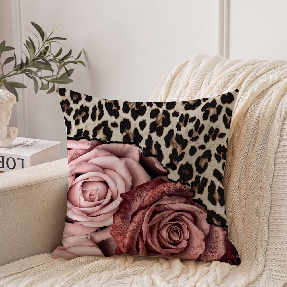 Pink Leopard Pattern Pillow Case Home Decor Throw For Sofa Bed Car Room Decor Gift Idea