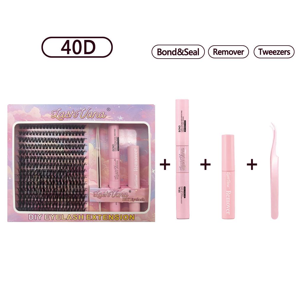 European & American Style Self-Adhesive False Eyelashes - Natural Curl, Single Cluster, Dense Design
