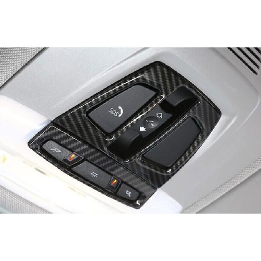 For BMW X2 2018- Carbon Fiber Style Front Reading Light Lamp Frame Trim 2PCS