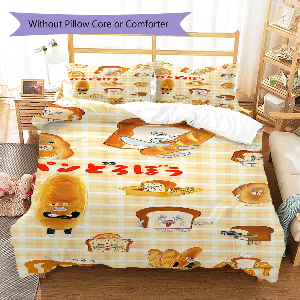 Bread Thief Pattern Bedding,Quilt Set Quilt Cover Pillowcase Home Birthday Gift (1 * duvet cover + 2 * pillowcase, without core)