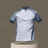 Ice Silk Quick-Dry Short Sleeve Performance Shirt - Breathable, High Elasticity, Half-Zip, Stand Collar for Running and Fitness