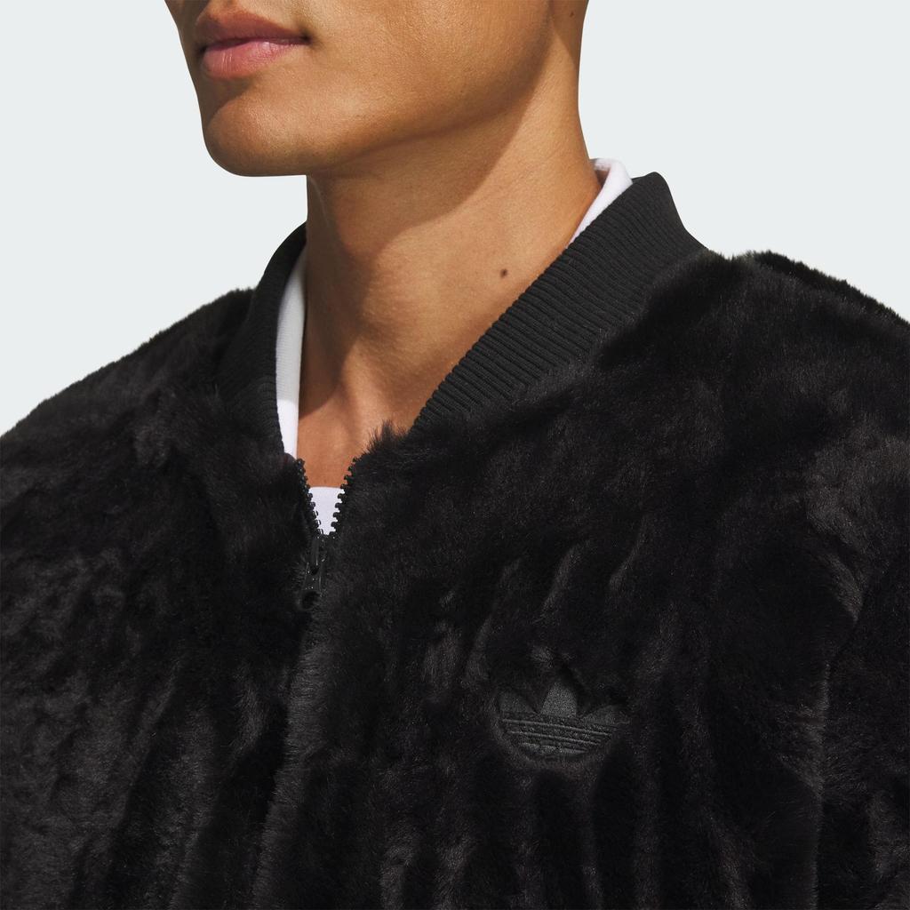 adidas Originals New Fur Jacket Black White JD3776