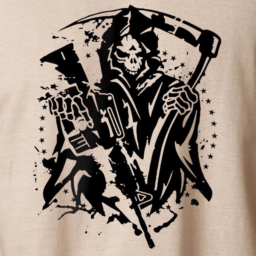 American Grim Reaper T-Shirt Military AR 15 Skull with American Flag 2XL