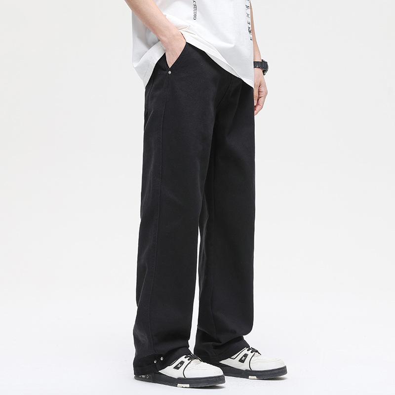 

Джинсы мужские Tide в американском ретро-стиле, белые, широкие брючины, прямые, длиной до пола, повседневные Large чёрный