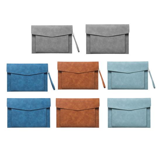 Document Bag A4 Envelope Folder Soft Faux Leather File Folder with Pen Insert