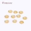 5/6/8mm 18K Gold Plated Brass Filigree Bead Caps Flower Cap For Beads DIY Beading Jewelry Making Supplies 50/100 pcs Wholesale