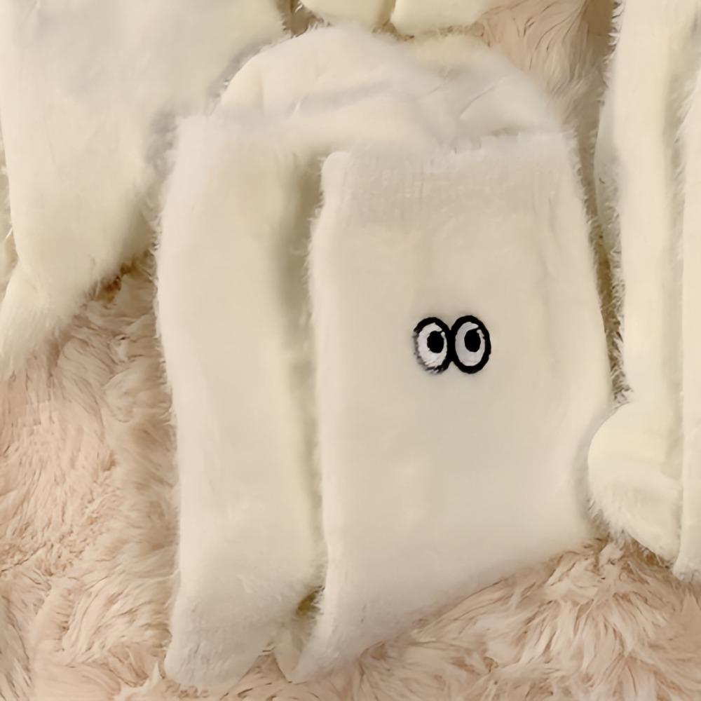2 páry kawaii dívčích jahodových norkových vlněných ponožek na kotník, nové zimní plyšové ponožky, zůstaňte doma