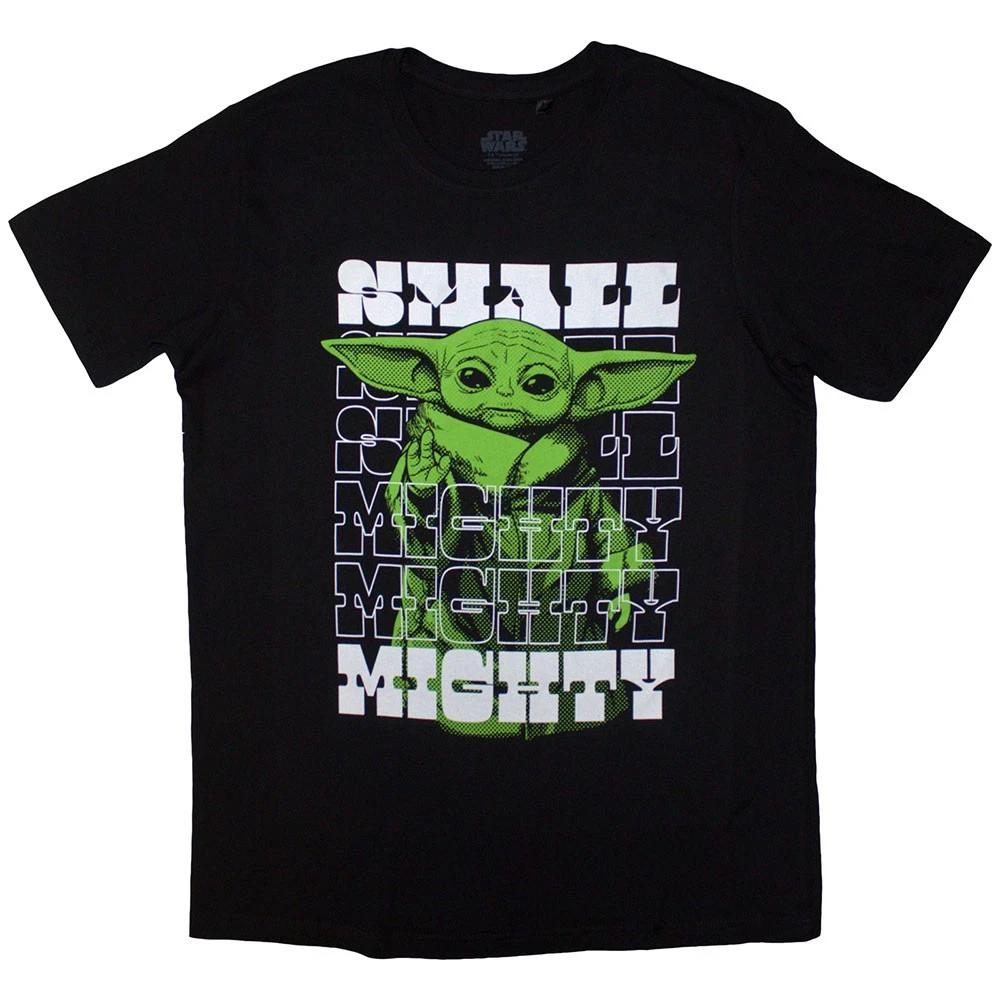 Star Wars The Mandalorian Grogu Small & Mighty T-Shirt Black New XL
