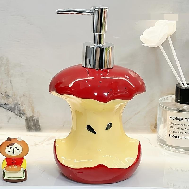 Apple Core Shaped Ceramic Soap Dispenser, Ins Style Lotion Bottle for Shampoo Shower Gel, Home Decor Gift