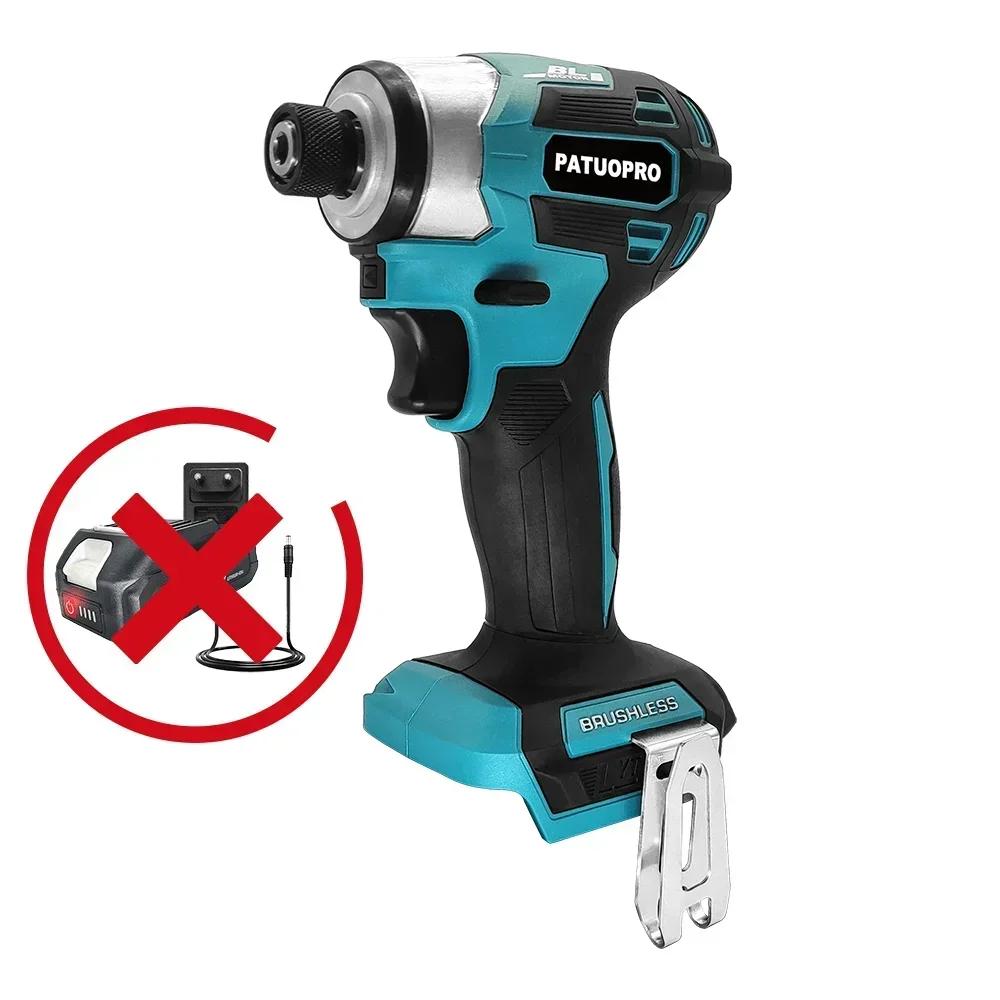 

Бесщеточная электрическая отвертка PATUOPRO с 5 скоростями 1/4 Аккумуляторная ударная отвертка Дрель-шуруповерт Для аккумулятора Makita 18V(Нет батареи)
