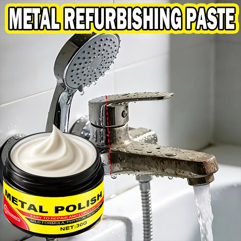 

Bathroom Shower Head Renovation Paste, Metal Polishing Cream, Stain & Scale Remover, Quick Shine Restoring, for Tiles/Glass/Sin 1