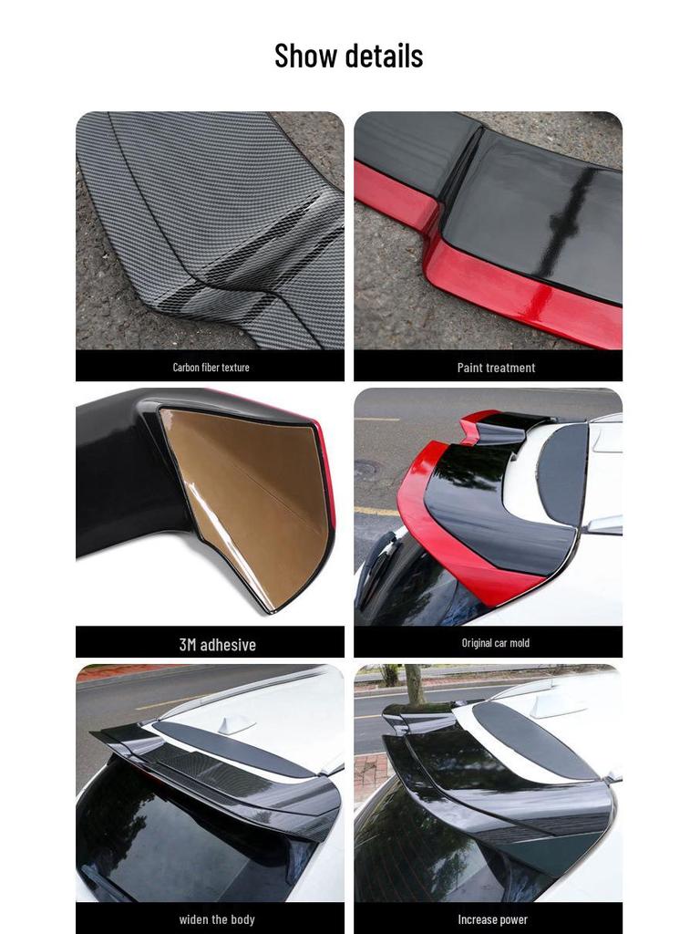 Compatible avec Nissan Qashqai Sport 2020: Spoiler de toit arrière sans perçage avec volet Gurney pour modification extérieure de voiture.