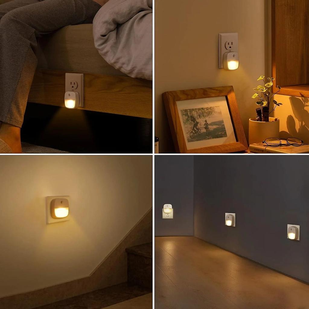 Children's Night Light [2 Pieces] Electric Socket Night Light With Twilight Sensor, Constant & Automatic Lighting Mode-warm White