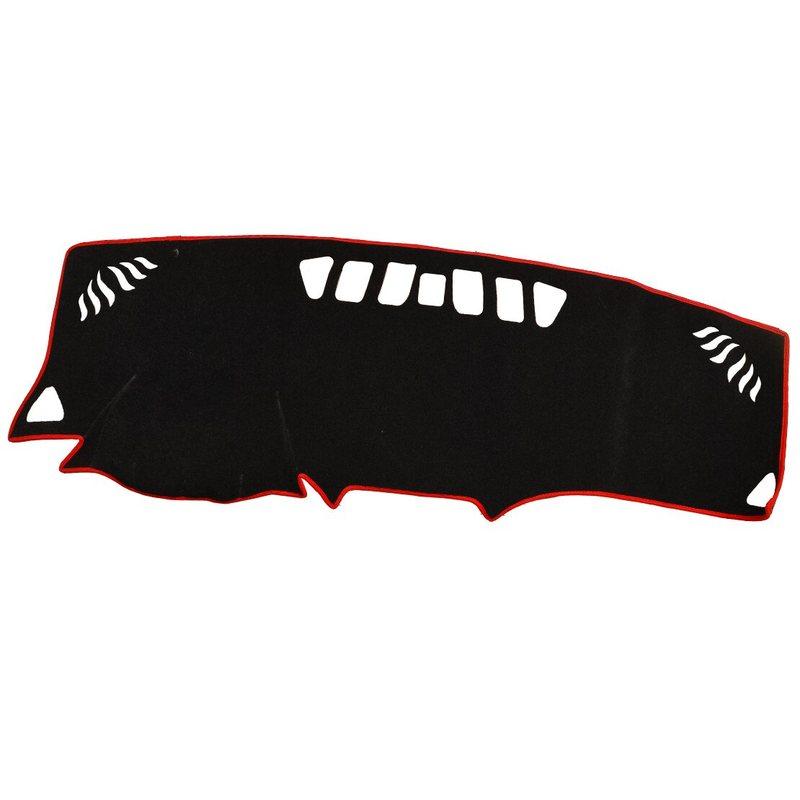 Dashmat Dashboard Protective Cover Pad Non-Slip Fit For Chevrolet Equinox 2018- Left Hand Drive Black with Red Rim Polyester