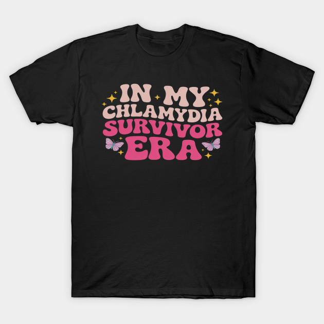 

Men Black Print T-shirt In My Chlamydia Survivor Era Funny No-Cut Transfer Paper Print Cotton Tshirt 3XL чёрный