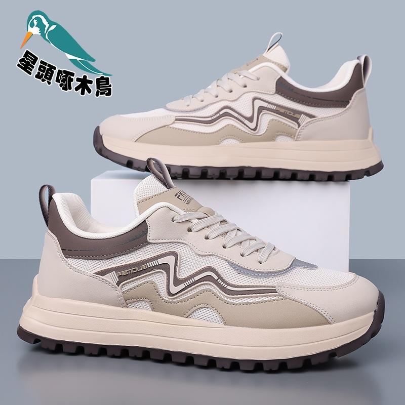 

Men s shoes 2025 new summer trend British versatile platform mesh Forrest Gump shoes 44