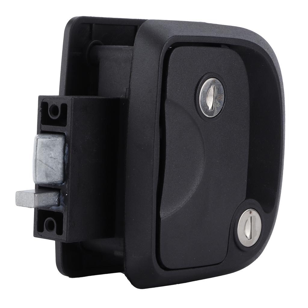 Camper Door Latch Zinc Alloy Black Powder Coating with 2 Keys for Large Vehicles