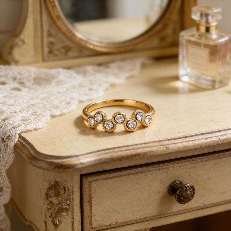 Wind niche design sense diamond ring ring ring diamond ring jewelry золотой