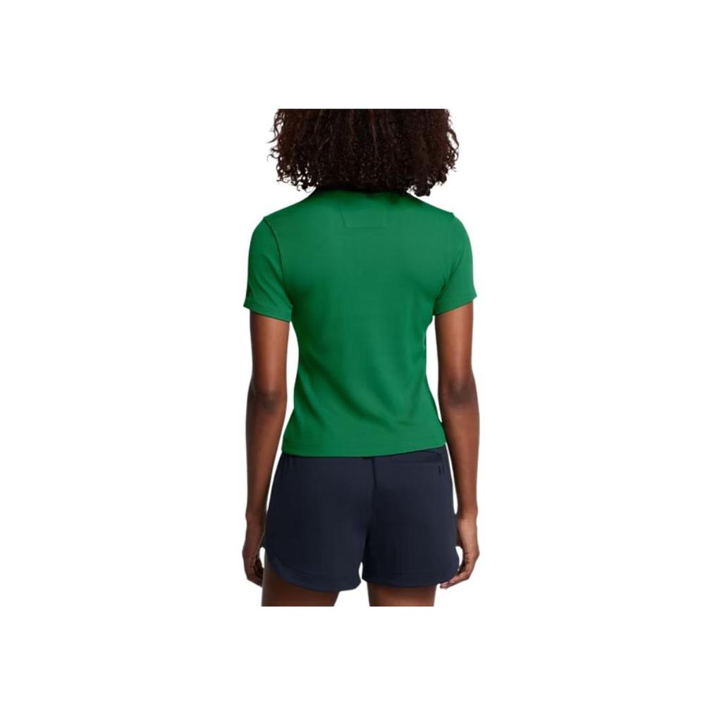 Under Armour FW24 Premier Series Color Block Soft Comfortable Quick Dry Breathable Short Sleeve Polo Shirt Women Tops Forest-Green 1388706-300