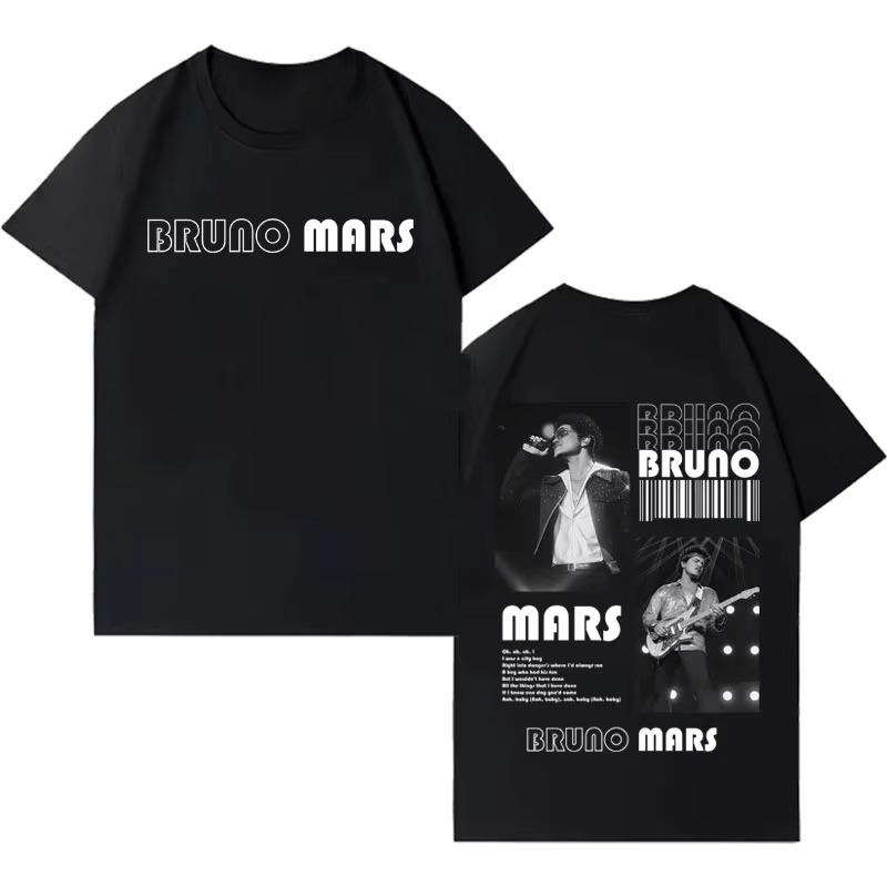 2026 Tričko Bruno Mars Pánské Dámské Pop Ležérní Krátký Rukáv Pánské Estetické Vysoce Kvalitní Gotické Kulatý Výstřih Vrchol Fanouškovský Dárek