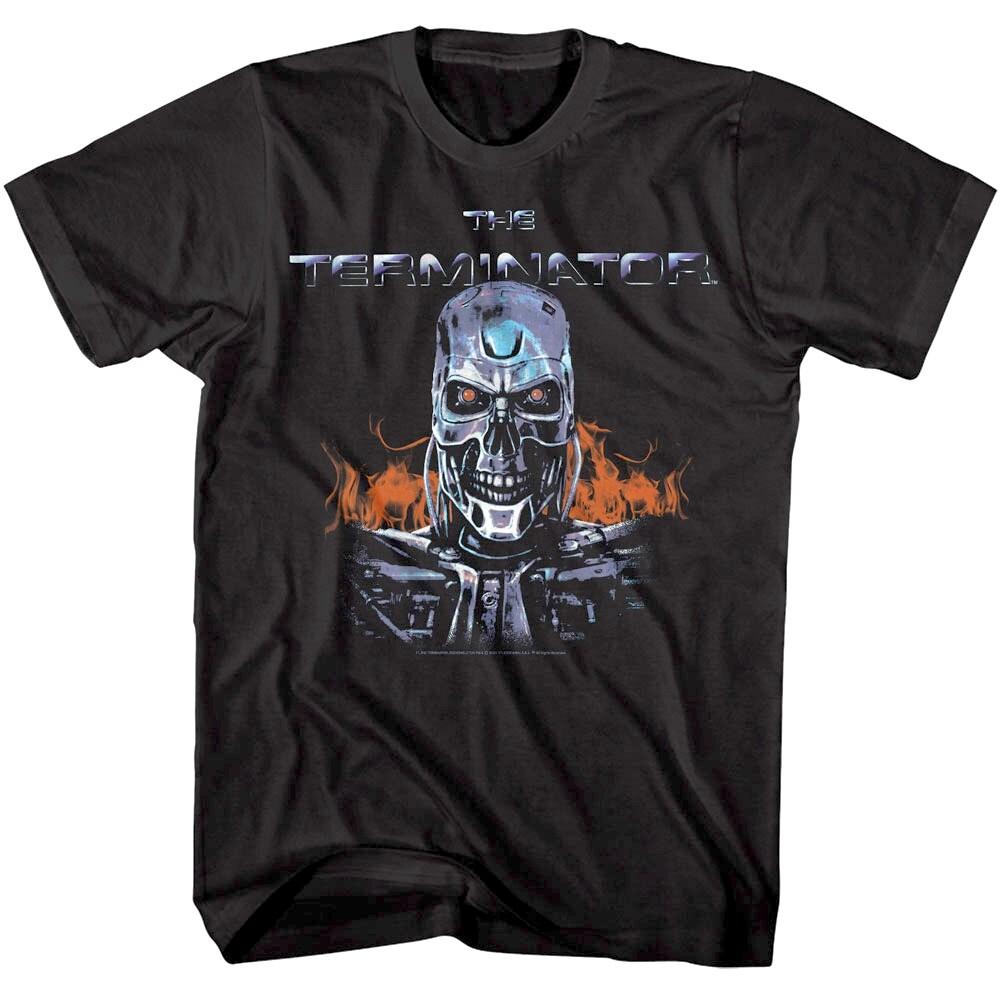 Terminator Flaming Cyborg Men T Shirt XXL