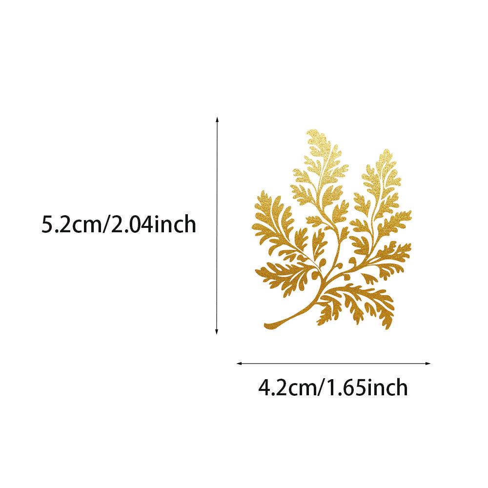 50 Creative Gold Plant Transparent PET Stickers for Water Cups, Phone Cases, and Computers - 50 Sheets/Set
