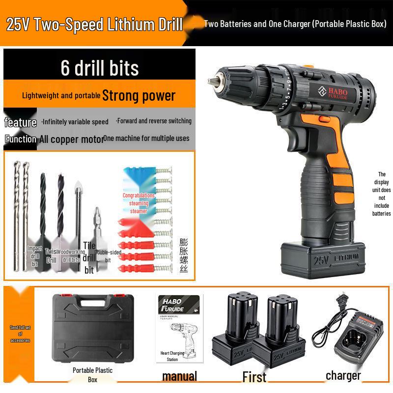 Rechargeable Multifunction Electric Drill & Impact Screwdriver Set