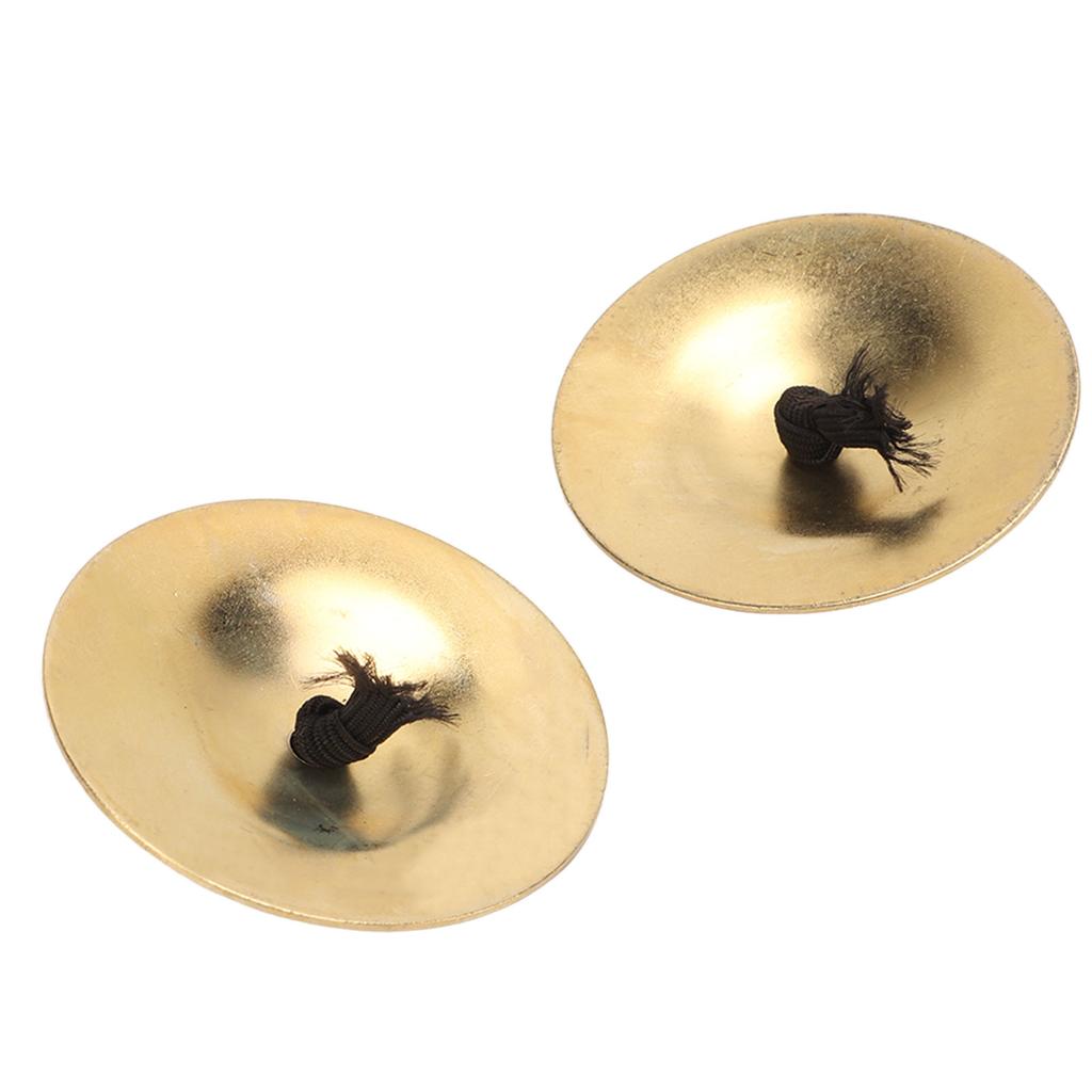 2Pcs Finger Cymbals Pure Copper Wear Resistant Easy Grip Finger for Dance Party Holiday