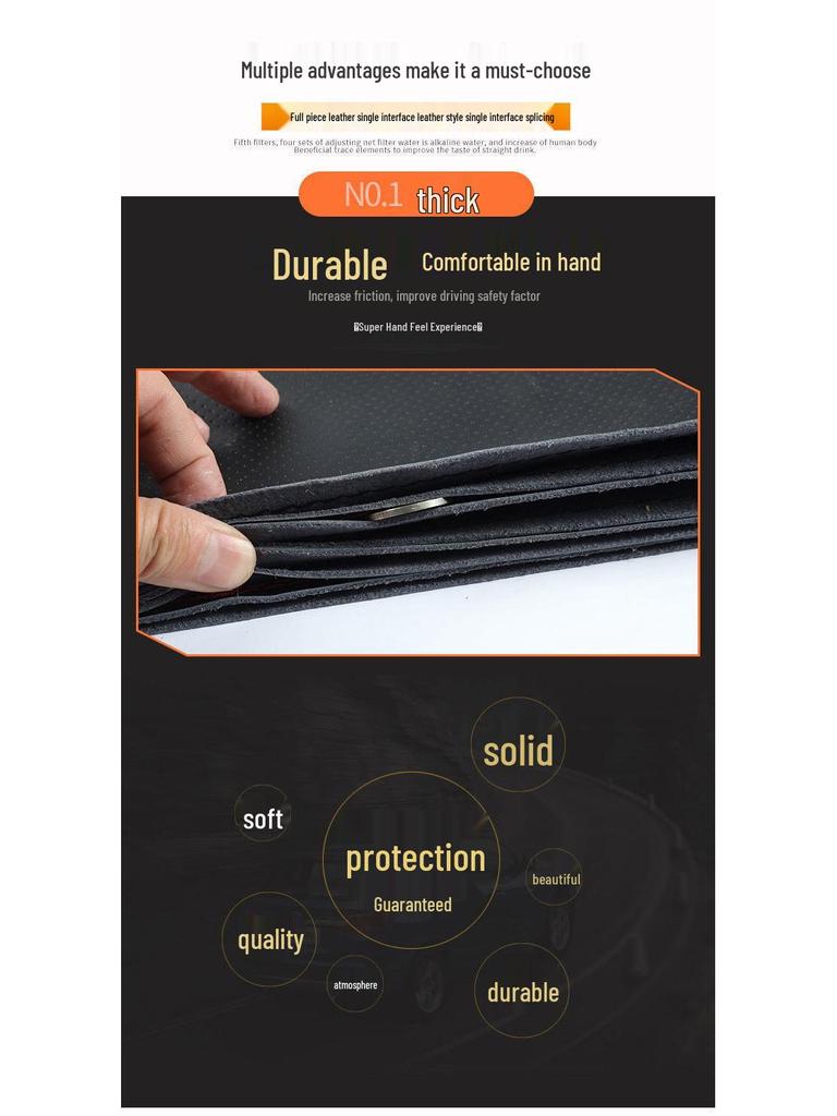 Χειροποίητο Κάλυμμα Τιμονιού από Γνήσιο Δέρμα, Αντιολισθητικό, Άνω Στρώμα από Δέρμα Αγελάδας που Απορροφά τον Ιδρώτα, Καθολικό για Όλες τις Εποχές.