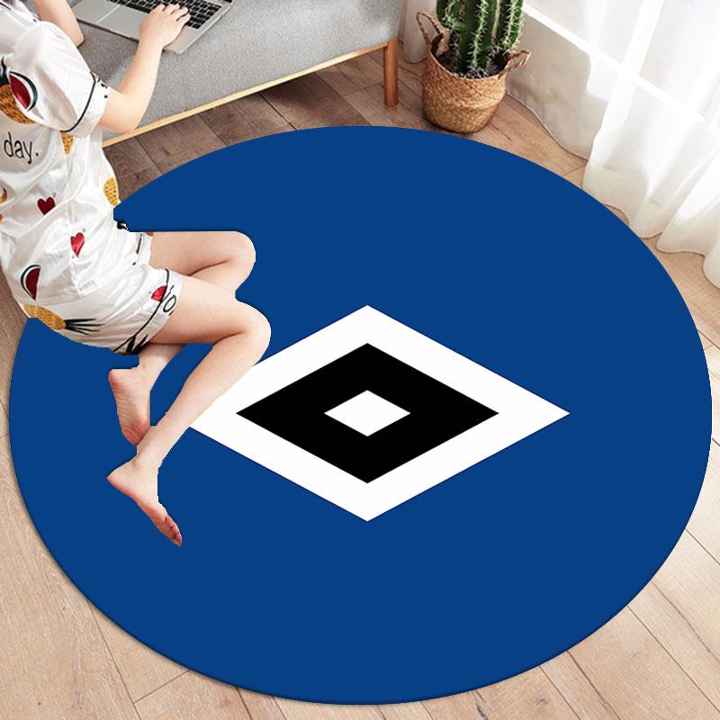Hamburger SV Round Area Rug,Carpet Rug for Living Room Bedroom Sofa Playroom Decor,Non-slip Floor Mat