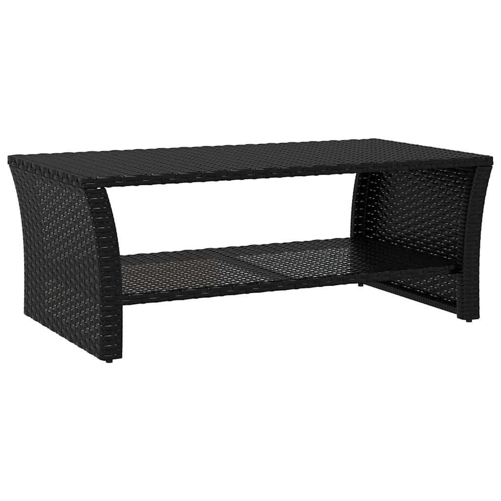 Coffee Table Black 100x50x40 Cm Poly Rattan