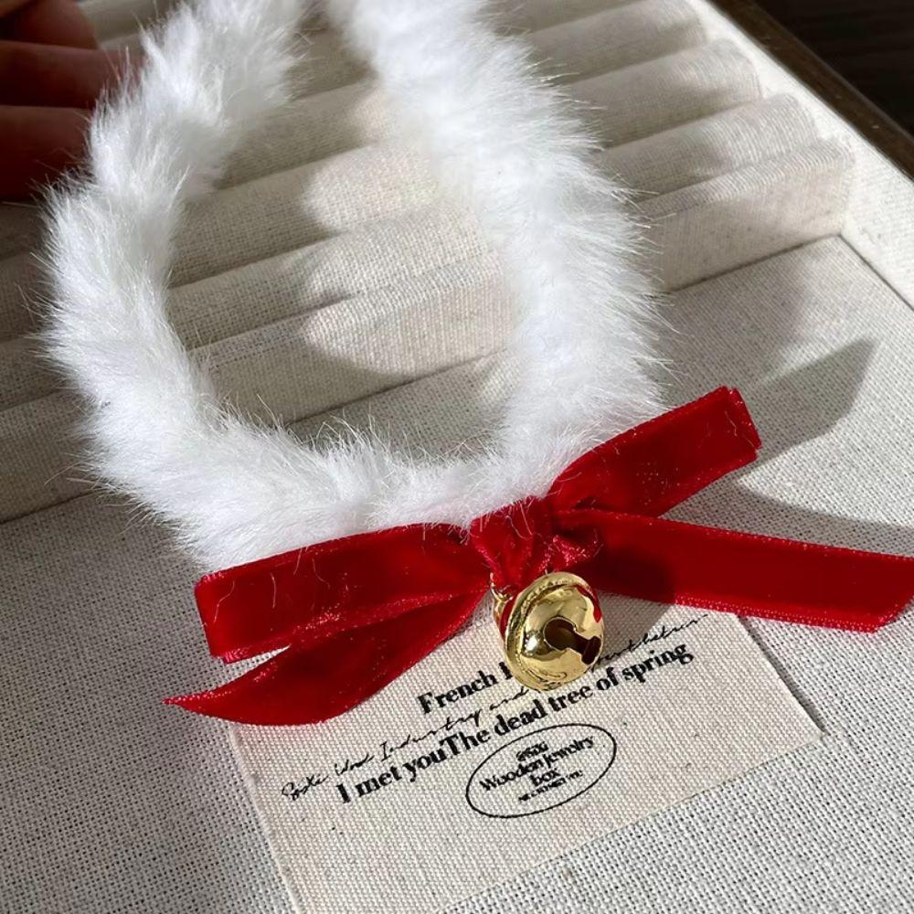 Plush Christmas Choker Velvet Bowknot Xmas Clavicle Chain  Holiday Photography Accessories