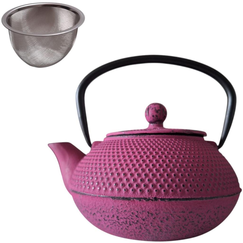 Cast Iron Kettle 0.8L + Steel Infuser Strainer For Tea And Herbs