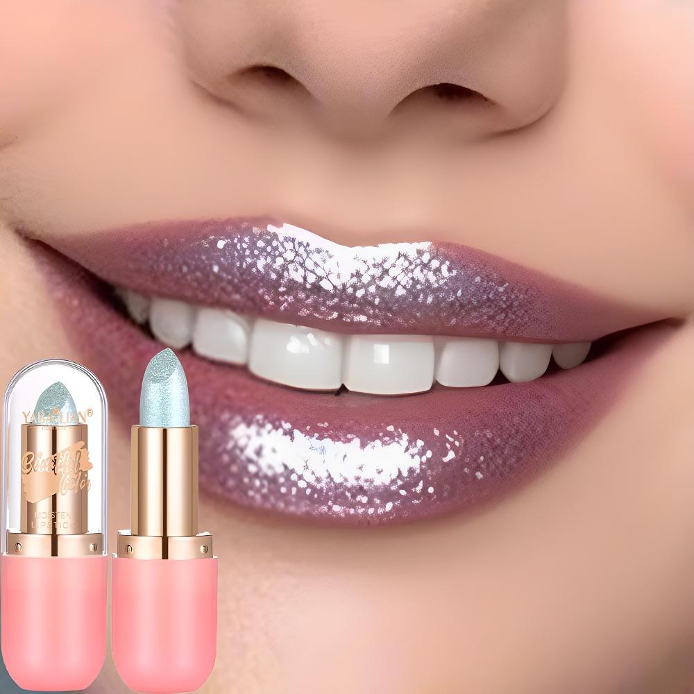 7- Aurora Chameleon Metallic Lip Stick High Shine Long-Lasting Diamond Blue Purple Lip Gloss for Halloween & Stage Makeup