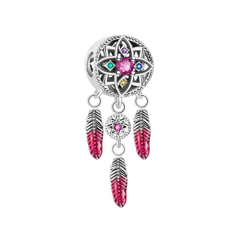 Exquisite Charms Beads Copper Inlaid Zirconium Love Heart Moon Dangle Fit Original Pandora Bracelets Diy Jewelry