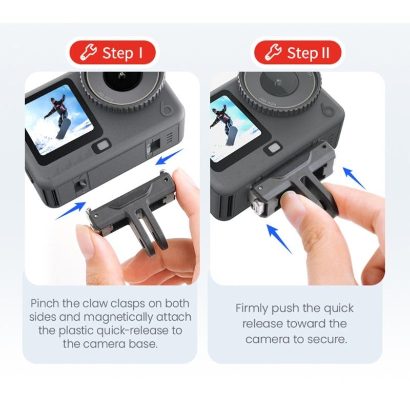 Magnetic Grip Adapter with Quick Release Function Compatible for Action Cameras Ideal for Sports and Travel Recording