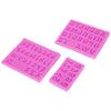 3Pcs Alphanumeric Silicone Mold Making Uppercase Lowercase for DIY Cake Clay Chocolate Pink