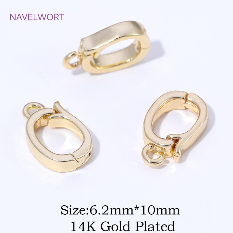 18K Gold Plated Hinged Necklace Enhancer,For Jewelry Making Supplies Pendant Bail Clasps Connector Fastener DIY Accessories