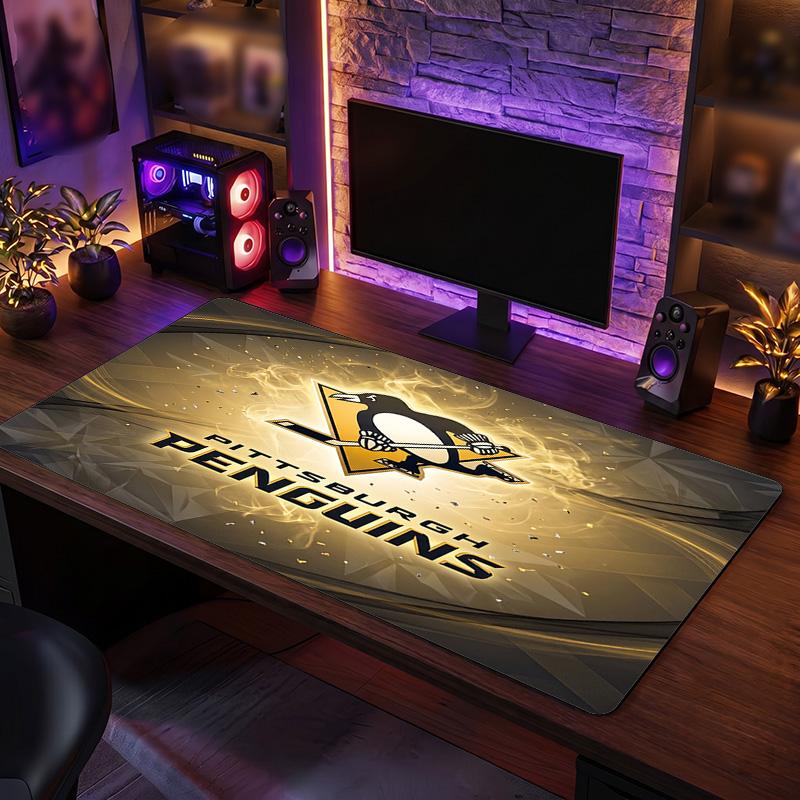 Pittsburgh Penguins Pattern Mousepad Anti?Slip Rubber Desk Pad For Gaming Working Desktop Decoration