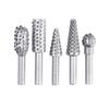 5pcs Steel Rotary Rasp File 1/4" Shank Rotary Craft Files Rasp Burrs Wood Bits Grinding Power Woodworking Hand Tool