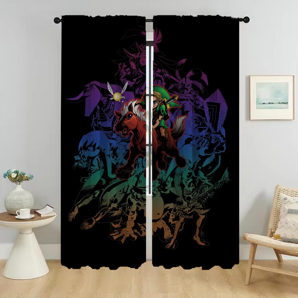 

Set Of 2 Zaldaes Partition Curtains Living Room Shades Window Curtain Home Interior Halloween Decoration With Blackout Polyester Perfect For Sitting W100*H130(CM)-Rod Pocket&2PCS