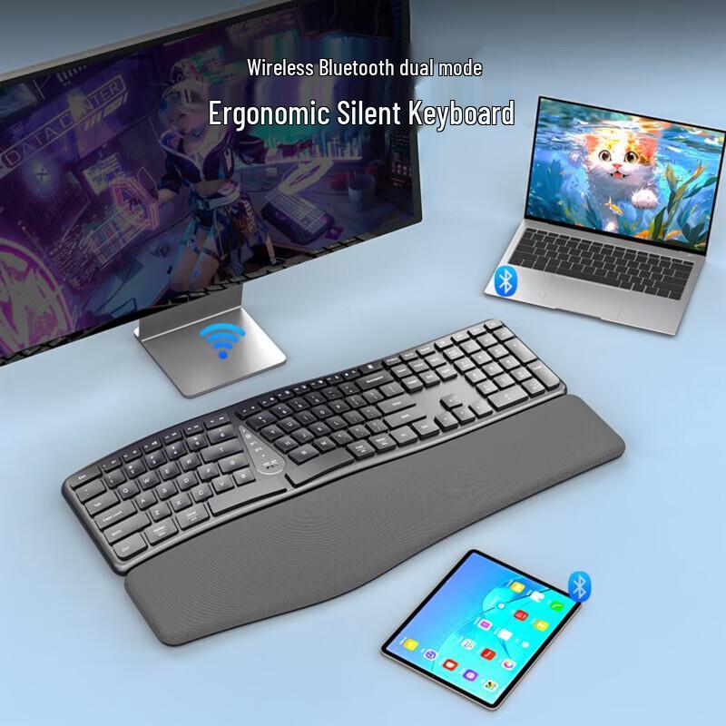 

BAMUXIONG Ergonomic Silent Wireless Bluetooth Keyboard