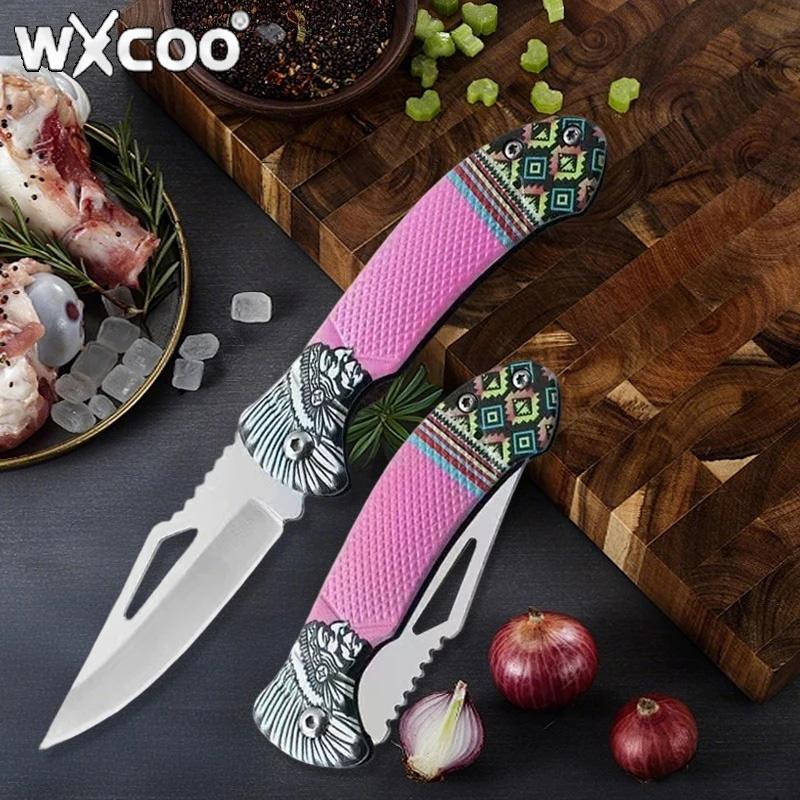 WXCOO Folding Knife Meat Cleaver Stainless Steel Fruit Peeler Pocket Knife Cooking Kitchen Vegetable Knife Kitchen Accessories