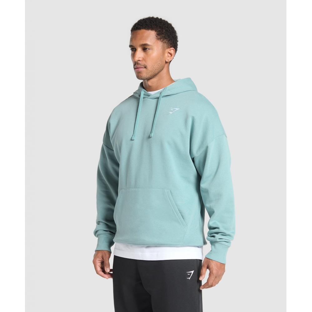 Gymshark CRest Oversized Hoodie Rest Blue A5a8o Udbb