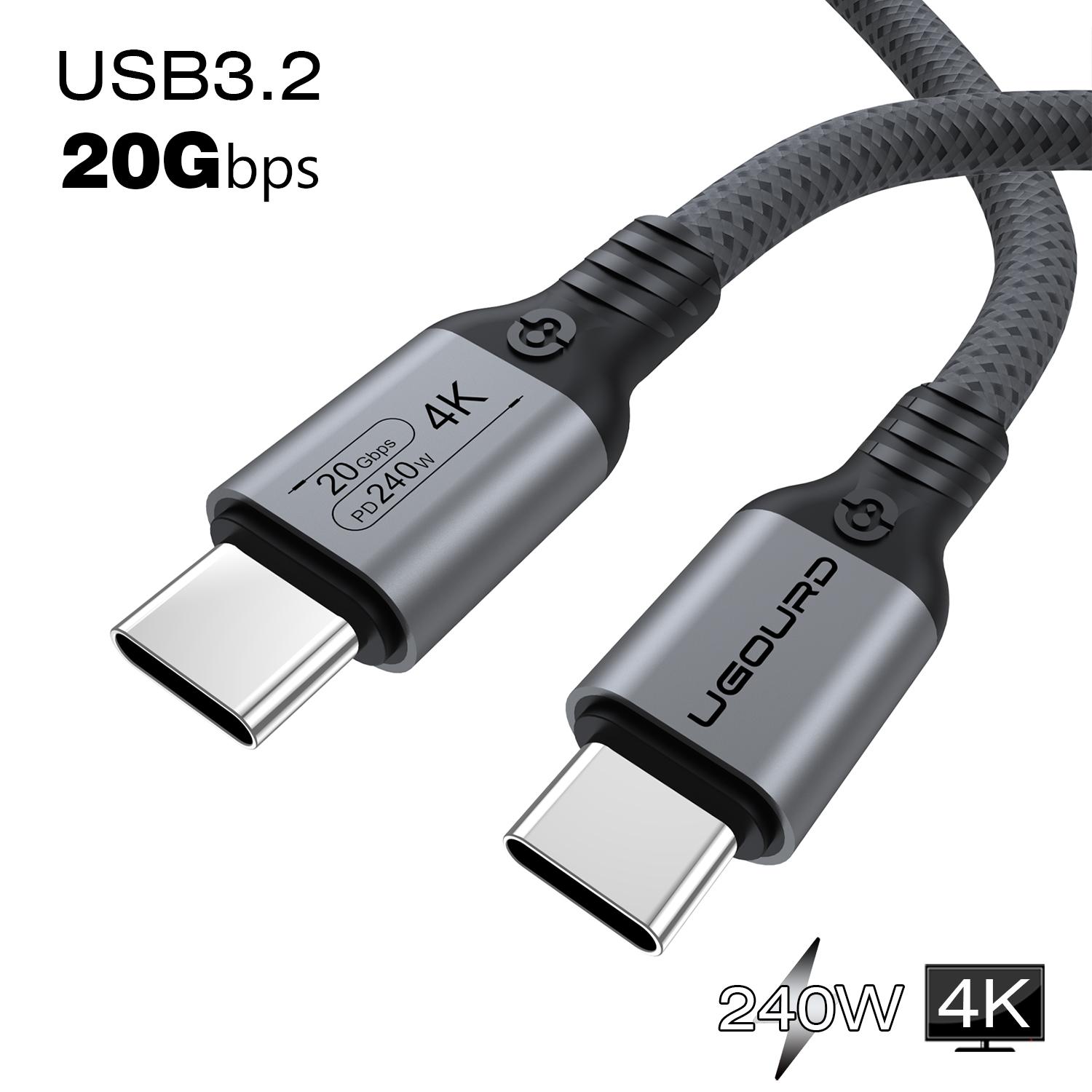 

Полнофункциональный кабель типа C 20 Гбит/с USB3.2 gen2 *2 USB C 20G кабель для передачи данных USB 3 240 Вт кабель для быстрой зарядки 4K для концентратора MacBook 3 м CHINA&2m