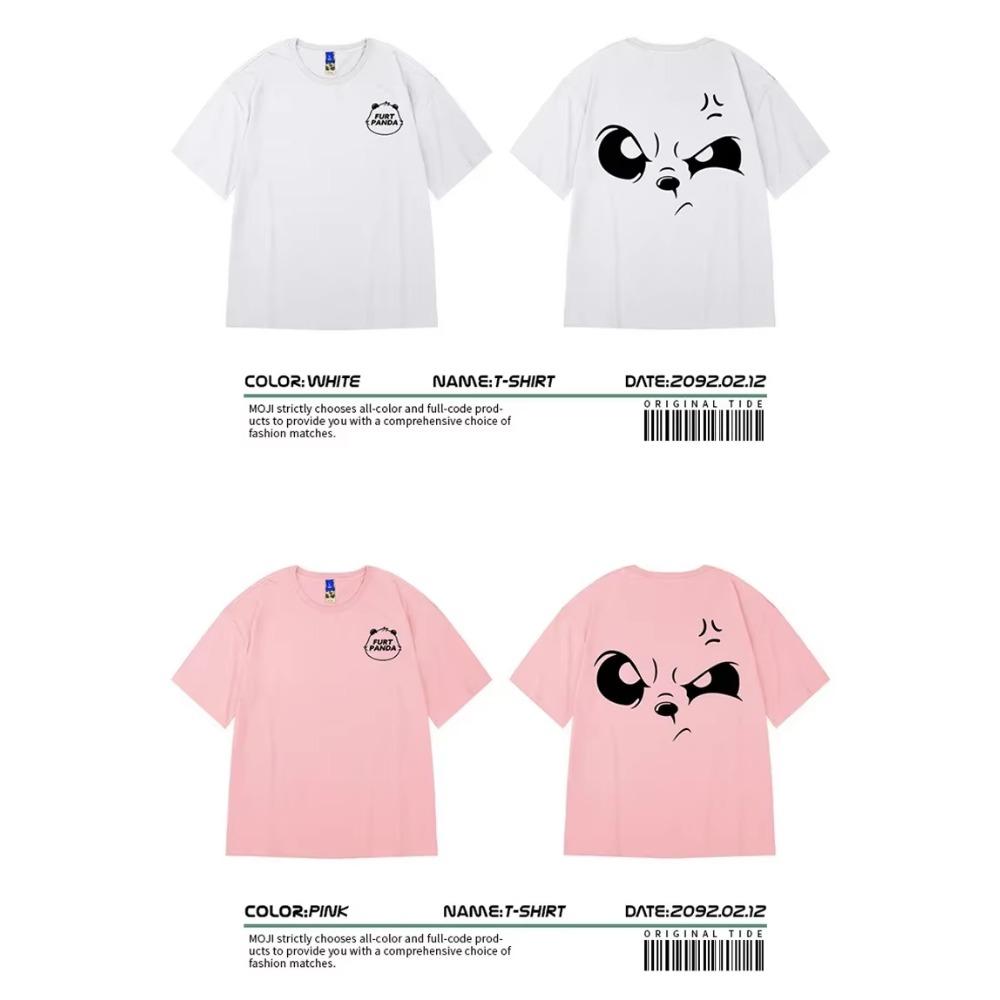 2024 Men's Short Sleeved Hip Hop T-shirt Casual Street Clothing Angry Blink Print Summer Harajuku Fashion Y2K Street Clothing