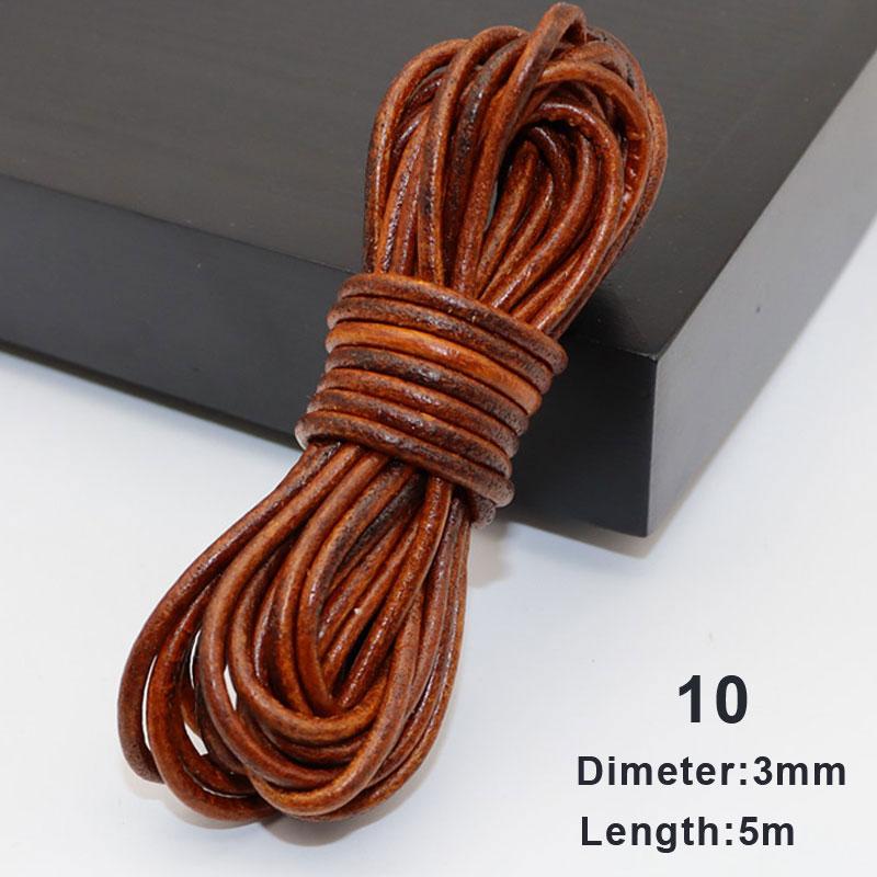 

5 метров DIY кофейный/красный/коричневый 3 мм круглые/плоские кожаные шнуры из натуральной кожи 10