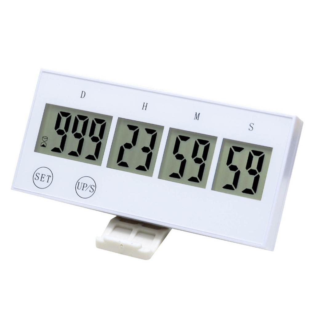 Target Timer LCD Screen Touch Key Compact Examination Timer for Study Office School Kitchen White