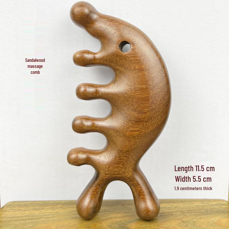 Golden Sandalwood Thickened Wooden Comb for Long and Curly Hair Massage